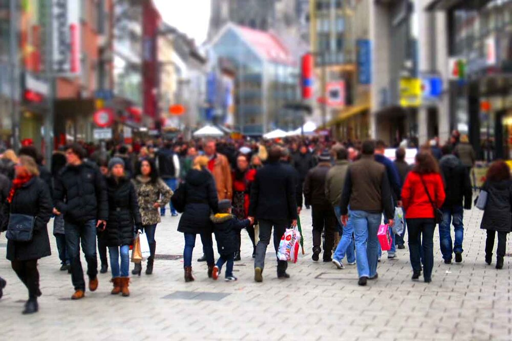 Bild einer Einkaufszone in der Innenstadt